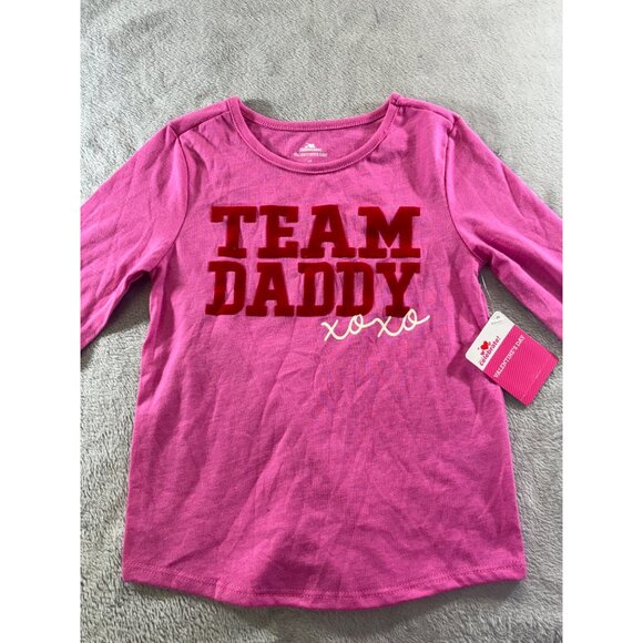 Way To Celebrate! Shirt Girls 4T Pink Team Daddy Xoxo Valentines Day NWT - Picture 5 of 8